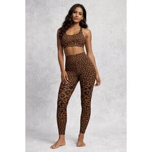 Good American Leopard Activewear Set Size 2 Small High Rise